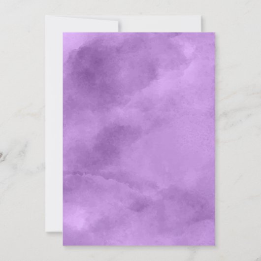 Wasserfarben Lavendel String Lights Girl Babydusch Einladung (Rückseite)