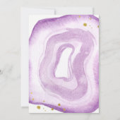 Wasserfarben-Lavendel und Goldgeode-Hochzeit II Einladung (Rückseite)