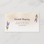 Wasserfarben Lavendel Wellness-Center Design Massa Visitenkarte (Rückseite)