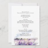 Wasserfarben-Lavendelfeld in einem Einladung (Rückseite)