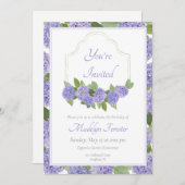 Wasserfarben Lavender Hydrangea Geburtstag Einladung (Vorne/Hinten)