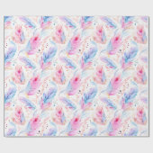 Wasserfarben Lavender Pink Bright Feathspring Geschenkpapier (Flach)