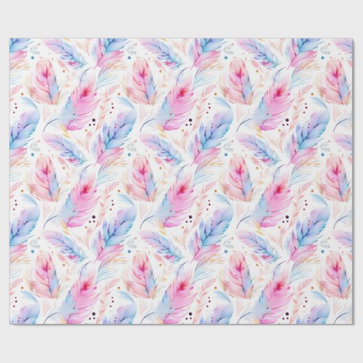 Wasserfarben Lavender Pink Bright Feathspring Geschenkpapier (Flach)