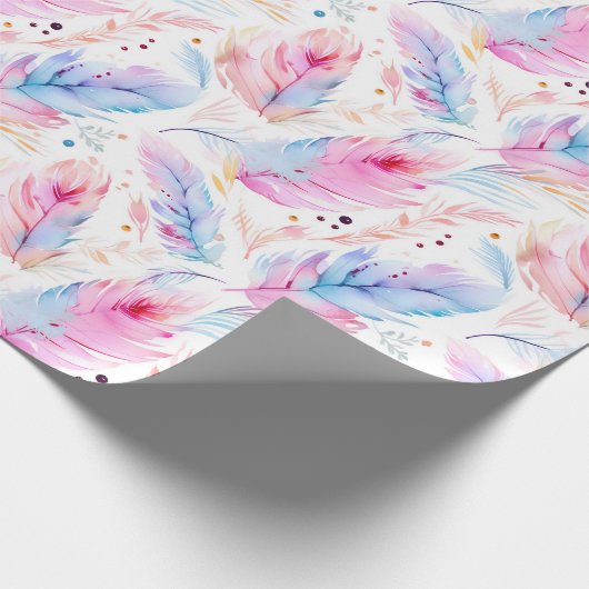 Wasserfarben Lavender Pink Bright Feathspring Geschenkpapier (Ecke)