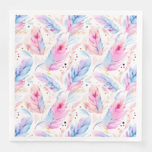 Wasserfarben Lavender Pink Bright Feathspring Serviette (Vorderseite)