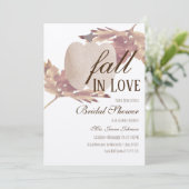 Wasserfarben Leaf Fall Pumpkin Brautparty Rustikal Einladung (Stehend Vorderseite)