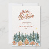 Wasserfarben-Lebkuchen-Haus Neutrale Weihnachten (Vorderseite)