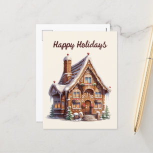 Wasserfarben-Lebkuchen hinzufügen Text Holiday Feiertagspostkarte