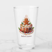 Wasserfarben-Lebkuchen-Kuchen Name hinzufügen Glas (Rückseite)