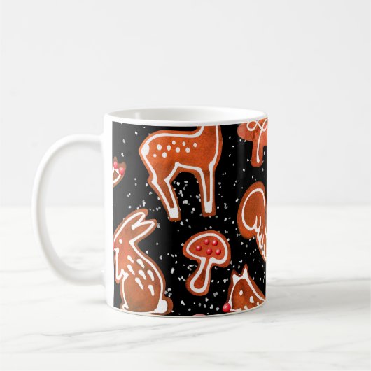 Wasserfarben-Lebkuchen-Muster Kaffeetasse (Links)