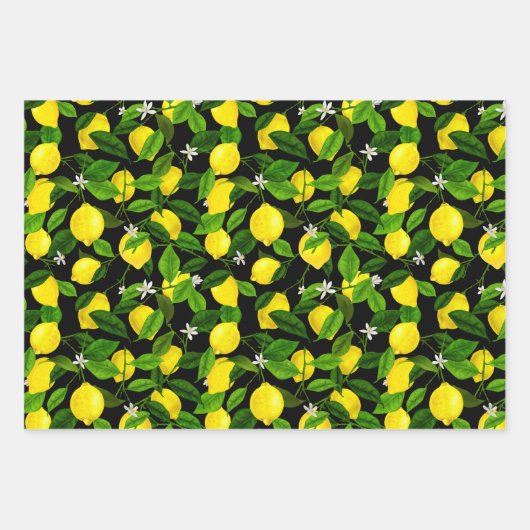 Wasserfarben-Lemon 2 Geschenkpapier Set (Vorderseite)