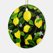 Wasserfarben-Lemon 2 Keramik Ornament (Links)