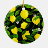 Wasserfarben-Lemon 2 Keramik Ornament (Hinten)