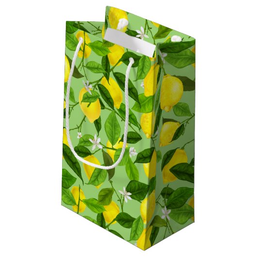Wasserfarben-Lemon 3 Kleine Geschenktüte (Rückseite Schrägansicht)