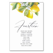 Wasserfarben-Lemon-Blossom-Sitekartenzahl Tischnummer (Rückseite)