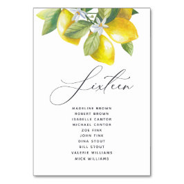 Wasserfarben-Lemon-Blossom-Sitekartenzahl Tischnummer