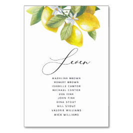 Wasserfarben-Lemon-Blossom-Sitzplan Tischnummer