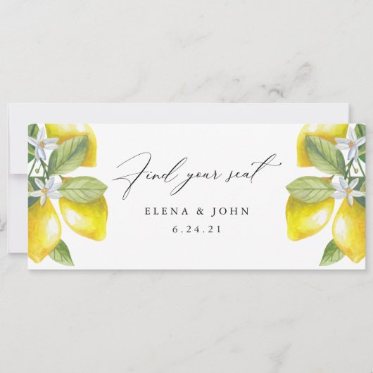 Wasserfarben-Lemon-Blossom-Zeichen für Seekarten (Vorderseite)