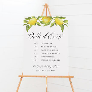 Wasserfarben Lemon Garland Poster