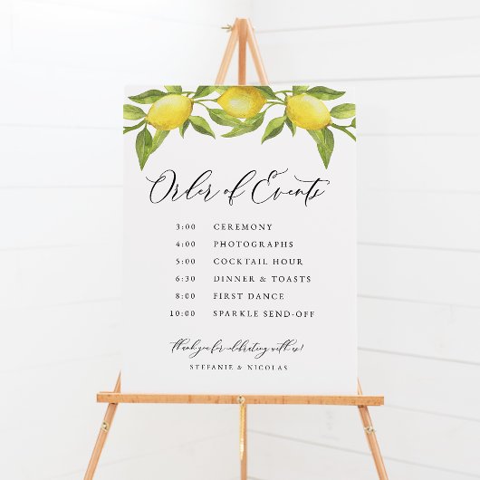 Wasserfarben Lemon Garland Poster