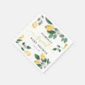 Wasserfarben Lemon & Greenery Sweet Baby Dusche Serviette (Ecke)