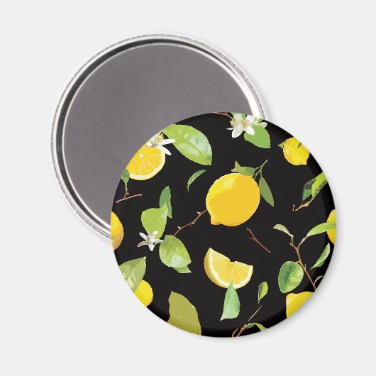 Wasserfarben Lemon & LeavesWasserfarben Lemon & Bl Magnet (Vorderseite/Rückseite)