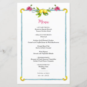 Wasserfarben-Lemon-Mittelmeer-Hochzeit