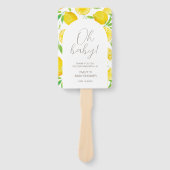 Wasserfarben Lemon Themed Baby Dusche Fächer (Vorderseite)