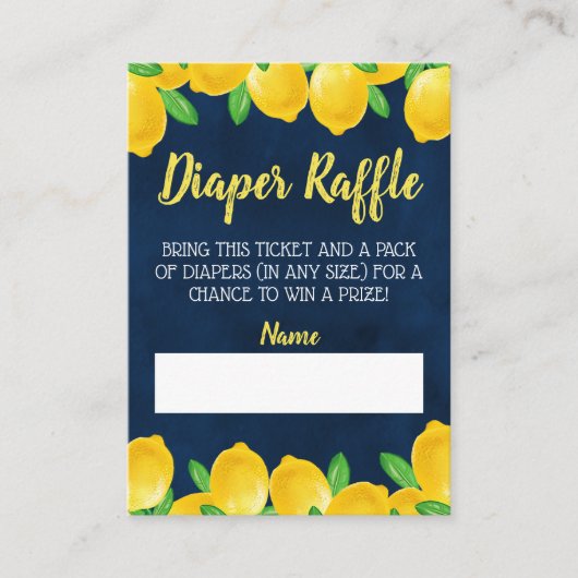 Wasserfarben Lemon Tree Babydusche Windelwanne En Begleitkarte (Vorderseite)