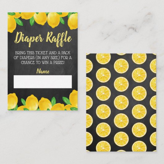Wasserfarben Lemon Tree Babydusche Windelwindeln Begleitkarte (Vorne/Hinten)