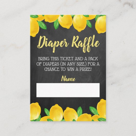 Wasserfarben Lemon Tree Babydusche Windelwindeln Begleitkarte (Vorderseite)