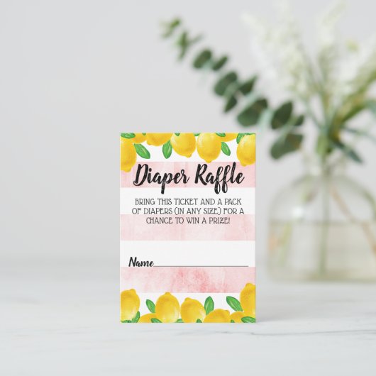 Wasserfarben Lemon Tree Babydusche Windelwindeln Begleitkarte (Stehend Vorderseite)