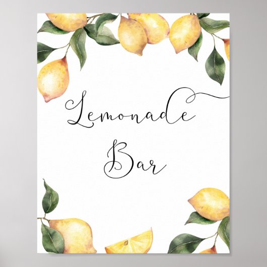 Wasserfarben Lemonade Bar Poster (Vorne)