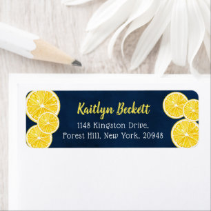 Wasserfarben-Lemonenscheiben-Etikett