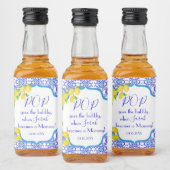 Wasserfarben Lemons Amalfi Babydusche Pop Bubbly Alkoholflaschenetikett (Flaschen)