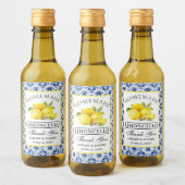 Wasserfarben Lemons Blauer Tile Limoncello Mini La Weinetikett (Flaschen)