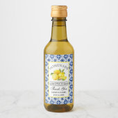 Wasserfarben Lemons Blauer Tile Limoncello Mini La Weinetikett (Vorderseite)