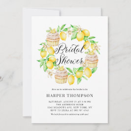 Wasserfarben Lemons & Cupcakes Brautparty Einladung