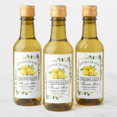 Wasserfarben Lemons Gold Limoncello Kleines Label Weinetikett (Flaschen)