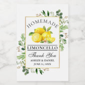 Wasserfarben Lemons Gold Limoncello Kleines Label Weinetikett (Einzelnes Label)