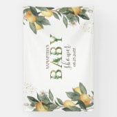 Wasserfarben Lemons Green Baby Dusche Banner (Vertikal)