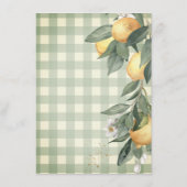 Wasserfarben Lemons Grün Kariert Begleitkarte (Rückseite)