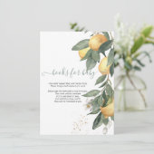 Wasserfarben Lemons Grün Kariert Begleitkarte (Stehend Vorderseite)