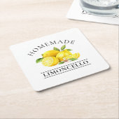 Wasserfarben Lemons Homemade Limoncello Rechteckiger Pappuntersetzer (angewinkelt)