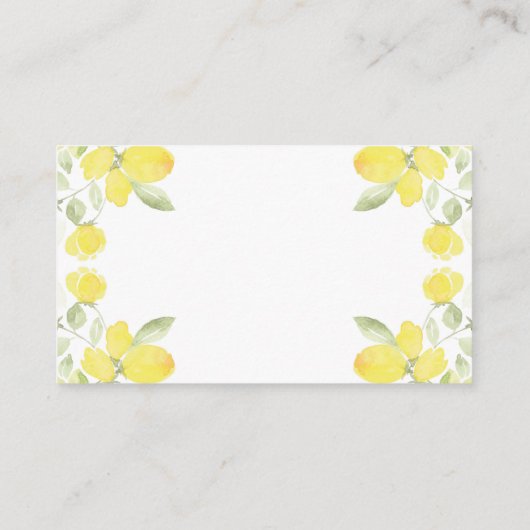 Wasserfarben Lemons Kinderdusche Begleitkarte (Rückseite)