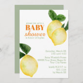 Wasserfarben Lemons Kinderdusche Einladung (Vorne/Hinten)