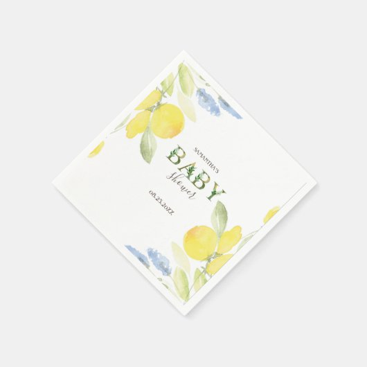 Wasserfarben Lemons Kinderdusche Serviette (Ecke)