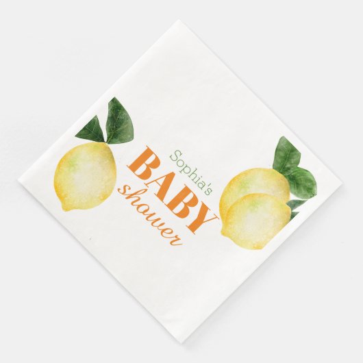 Wasserfarben Lemons Kinderdusche Serviette (Ecke)