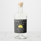 Wasserfarben Lemons Lights Black Limoncello Alkoholflaschenetikett (Vorderseite)