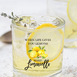 Wasserfarben Lemons Pinselstrich Script Limoncello Whiskyglas